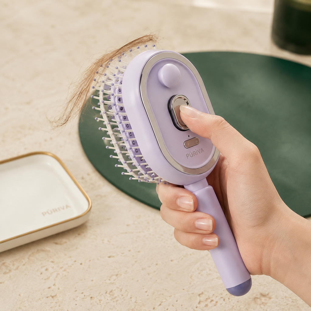 PÚRIVA MistGlow™ Red Light Ionic Spray Hairbrush