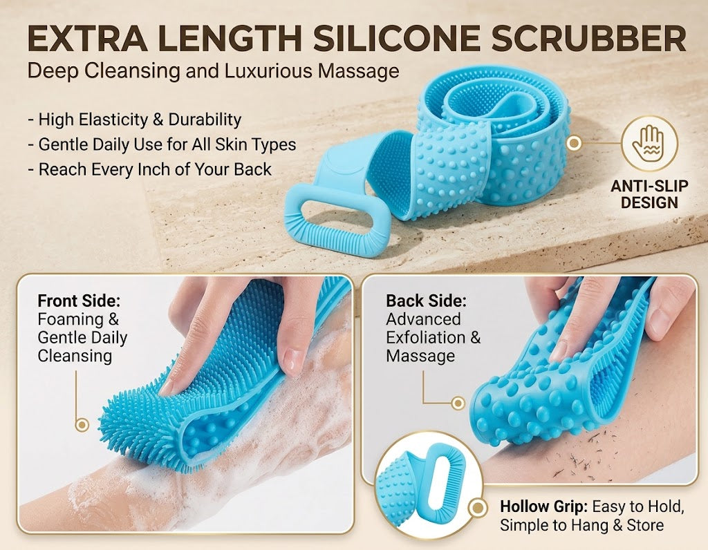 PÚRIVA Reach™ Silicone Back Scrubber