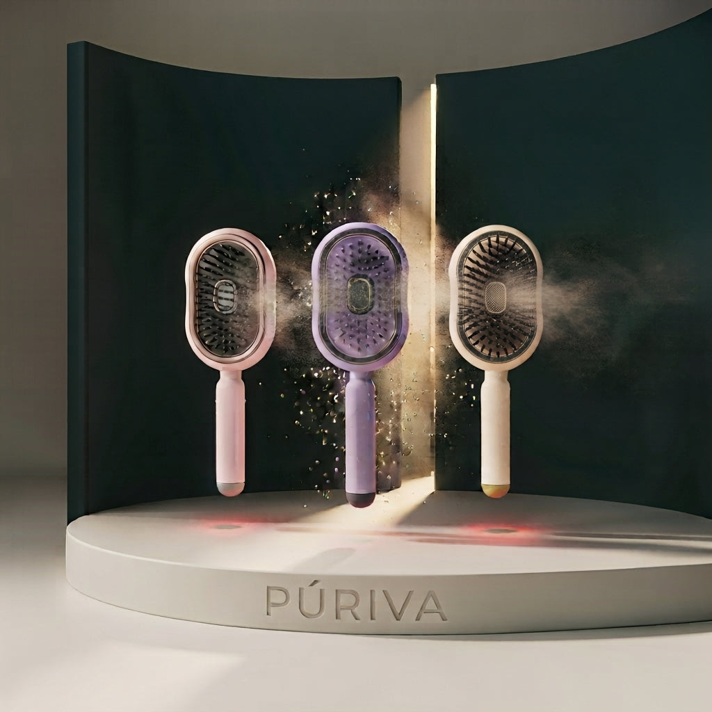 PÚRIVA MistGlow™ Red Light Ionic Spray Hairbrush