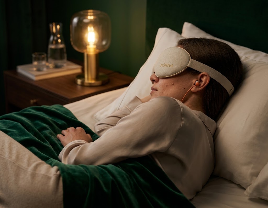 PÚRIVA DreamQuiet™ 3D Contoured Sleep Mask with Earplugs