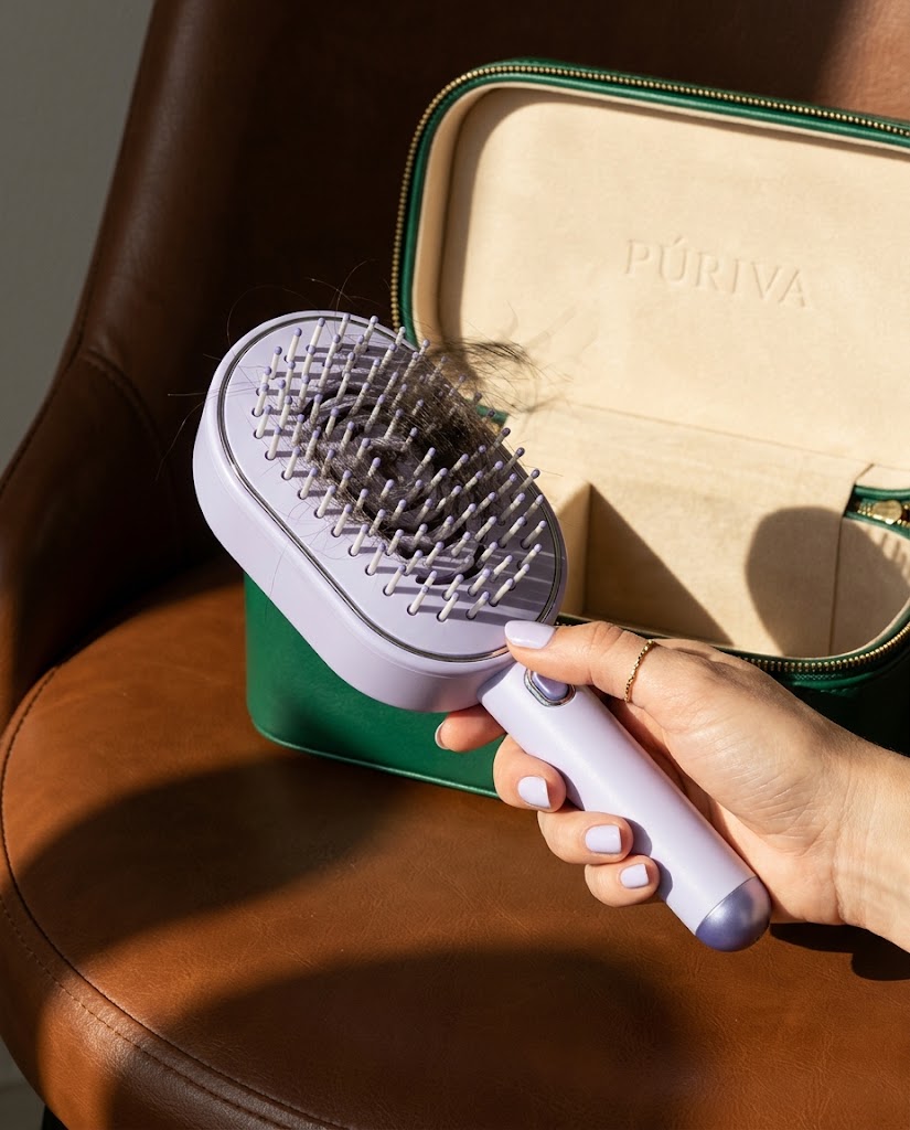 PÚRIVA MistGlow™ Red Light Ionic Spray Hairbrush