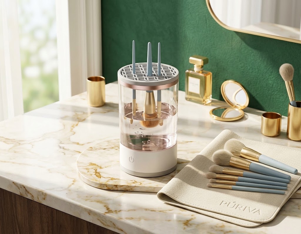 PÚRIVA BrushPure™ USB Electric Makeup Brush Cleaner