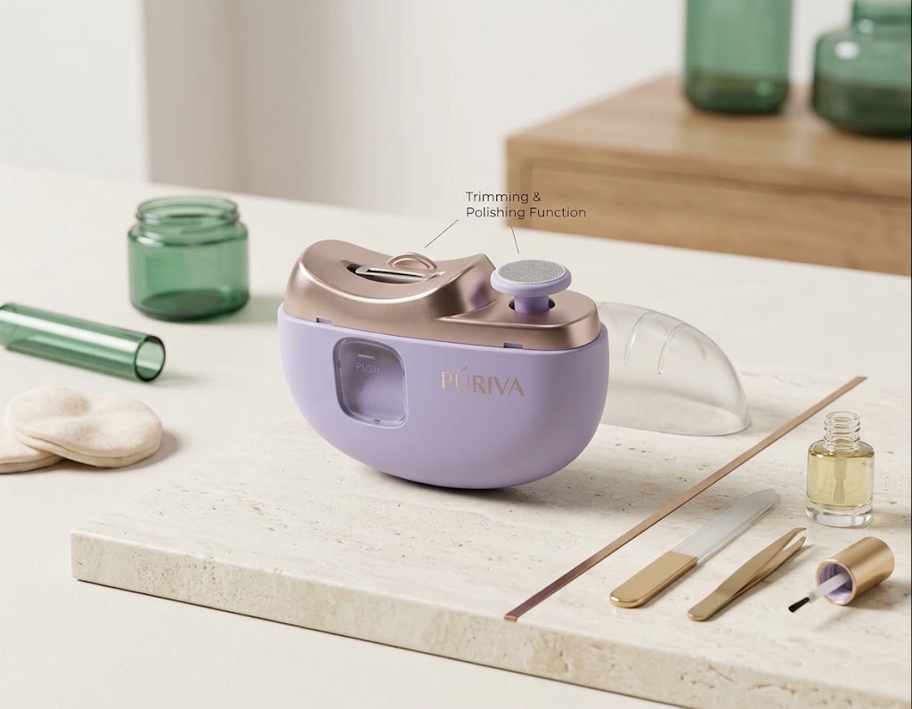 PÚRIVA NailEase™ 2-in-1 Electric Nail Clipper & Polisher