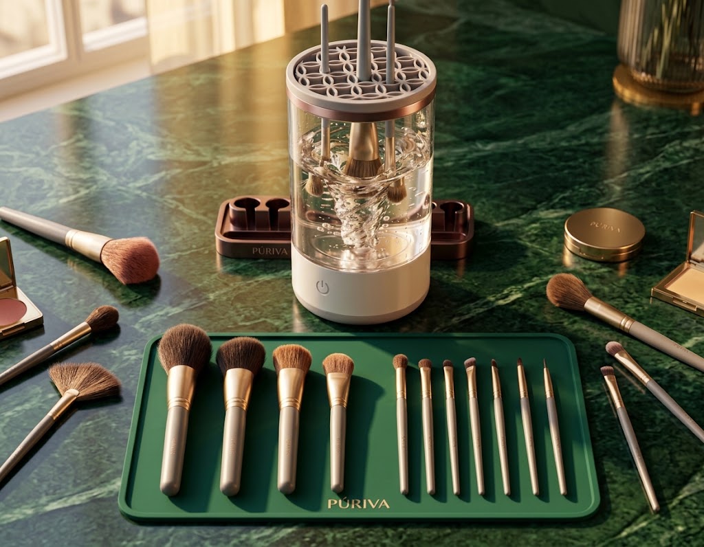 PÚRIVA BrushPure™ USB Electric Makeup Brush Cleaner