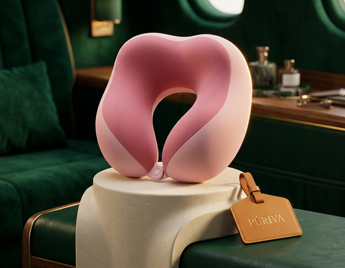 PÚRIVA CloudRest™ Ergonomic Memory Foam Travel Neck Pillow