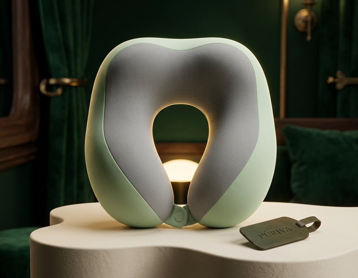 PÚRIVA CloudRest™ Ergonomic Memory Foam Travel Neck Pillow