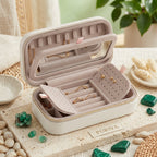 PÚRIVA JewelNest™ Velvet-Lined Travel Jewellery Box with Mirror