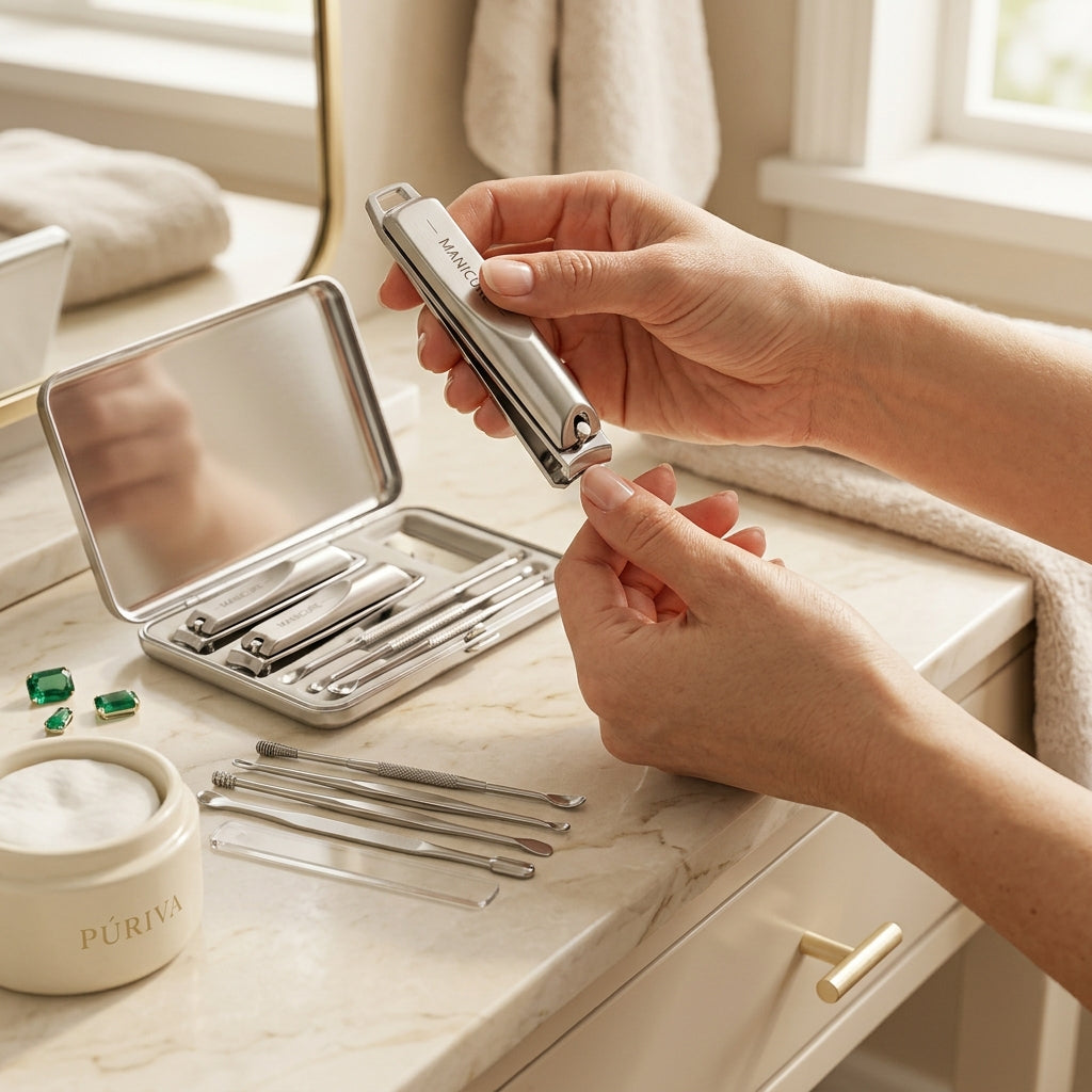 PÚRIVA NailEdge™ High-Carbon Steel Manicure & Pedicure Set