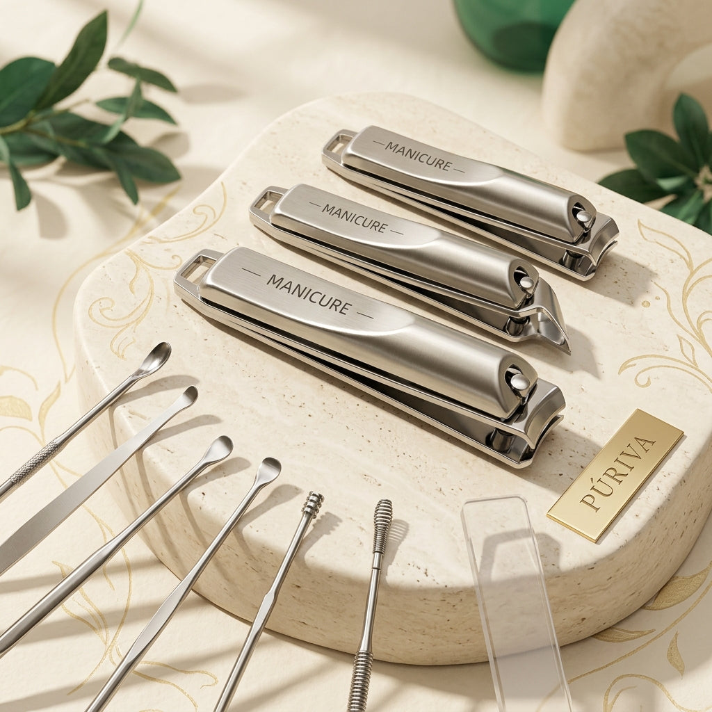 PÚRIVA NailEdge™ High-Carbon Steel Manicure & Pedicure Set