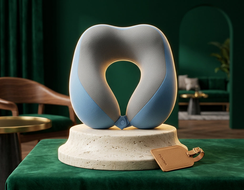 PÚRIVA CloudRest™ Ergonomic Memory Foam Travel Neck Pillow