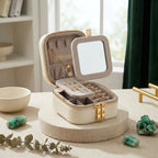 PÚRIVA JewelNest™ Velvet-Lined Travel Jewellery Box with Mirror